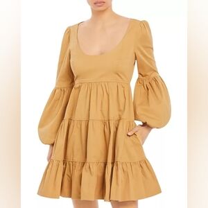 Cinq a Sept Womens Kakhi Rose Tuerrd Mini Dress Small 4